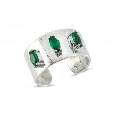 Troya Ring-Green Marquise