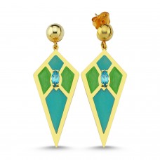 Audrey Earrings (Mint Green&Turquoise)